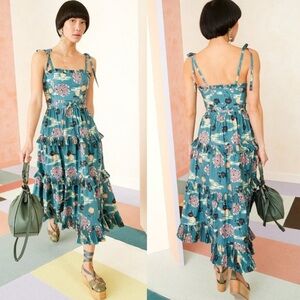 Ulla Johnson The Lune Dress Floral Tiered Midi H